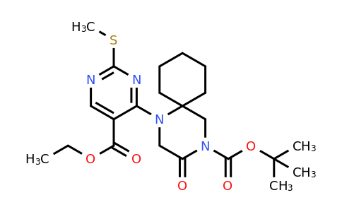 2170746-96-8 | tert-Butyl 1-(5-(ethoxycarbonyl)-2-(methylthio)pyrimidin-4-yl)-3-oxo-1,4-diazaspiro[5.5]undecane-4-carboxylate