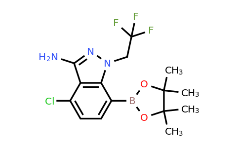 2189684-53-3 | 4-Chloro-7-(4,4,5,5-tetramethyl-1,3,2-dioxaborolan-2-yl)-1-(2,2,2-trifluoroethyl)-1H-indazol-3-amine