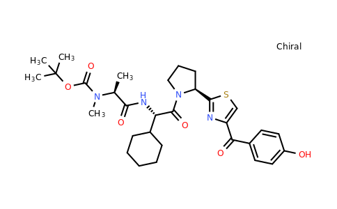 2222354-11-0 | tert-Butyl ((S)-1-(((S)-1-cyclohexyl-2-((S)-2-(4-(4-hydroxybenzoyl)thiazol-2-yl)pyrrolidin-1-yl)-2-oxoethyl)amino)-1-oxopropan-2-yl)(methyl)carbamate