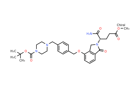 2225148-54-7 | tert-Butyl (S)-4-(4-(((2-(1-amino-5-methoxy-1,5-dioxopentan-2-yl)-1-oxoisoindolin-4-yl)oxy)methyl)benzyl)piperazine-1-carboxylate