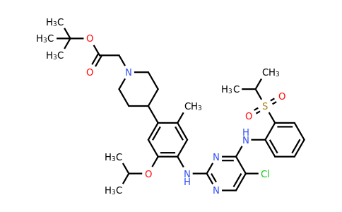 2230077-12-8 | tert-Butyl 2-(4-(4-((5-chloro-4-((2-(isopropylsulfonyl)phenyl)amino)pyrimidin-2-yl)amino)-5-isopropoxy-2-methylphenyl)piperidin-1-yl)acetate