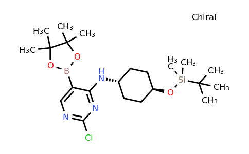 2304631-70-5 | 2-Chloro-N-[trans-4-[(tert-butyldimethylsilyl)oxy]cyclohexyl]-5-(tetramethyl-1,3,2-dioxaborolan-2-yl)pyrimidin-4-amine