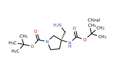 2306246-55-7 | tert-butyl (3R)-3-(aminomethyl)-3-(tert-butoxycarbonylamino)pyrrolidine-1-carboxylate