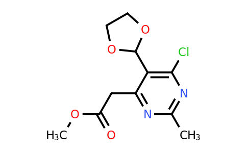 2359690-95-0 | Methyl 2-(6-chloro-5-(1,3-dioxolan-2-yl)-2-methylpyrimidin-4-yl)acetate