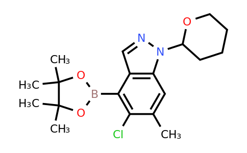 2374152-77-7 | 5-Chloro-6-methyl-1-(tetrahydro-2H-pyran-2-yl)-4-(4,4,5,5-tetramethyl-1,3,2-dioxaborolan-2-yl)-1H-indazole
