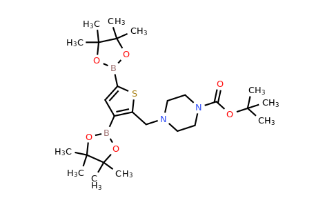 2377611-01-1 | tert-Butyl 4-((3,5-bis(4,4,5,5-tetramethyl-1,3,2-dioxaborolan-2-yl)thiophen-2-yl)methyl)piperazine-1-carboxylate