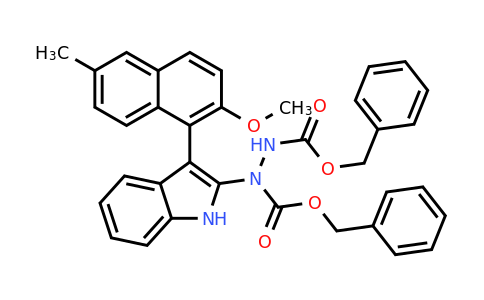 2379821-13-1 | Dibenzyl 1-(3-(2-methoxy-6-methylnaphthalen-1-yl)-1H-indol-2-yl)hydrazine-1,2-dicarboxylate