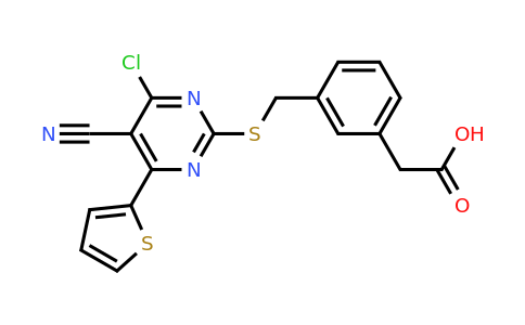 2428519-99-5 | 2-(3-(((4-Chloro-5-cyano-6-(thiophen-2-yl)pyrimidin-2-yl)thio)methyl)phenyl)acetic acid
