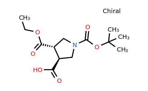 252919-44-1 | rel-(3S,4S)-1-(tert-Butoxycarbonyl)-4-(ethoxycarbonyl)pyrrolidine-3-carboxylic acid