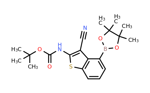 2649788-76-9 | tert-Butyl (3-cyano-4-(4,4,5,5-tetramethyl-1,3,2-dioxaborolan-2-yl)benzo[b]thiophen-2-yl)carbamate