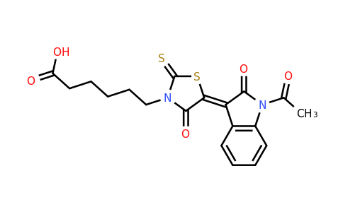 300816-71-1 | 6-(5-(1-Acetyl-2-oxoindolin-3-ylidene)-4-oxo-2-thioxothiazolidin-3-yl)hexanoic acid