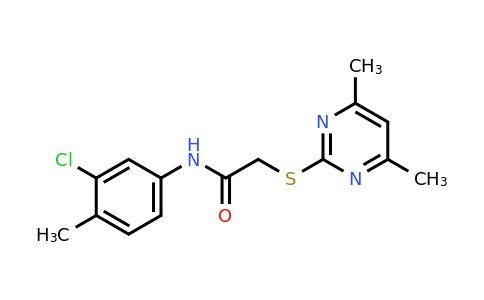 312266-80-1 | N-(3-chloro-4-methylphenyl)-2-((4,6-dimethylpyrimidin-2-yl)thio)acetamide