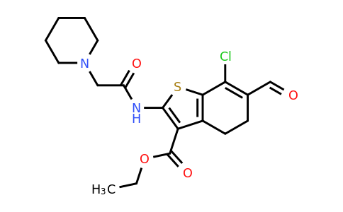 312278-79-8 | Ethyl 7-chloro-6-formyl-2-(2-(piperidin-1-yl)acetamido)-4,5-dihydrobenzo[b]thiophene-3-carboxylate