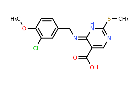 330786-34-0 | 4-((3-Chloro-4-methoxybenzyl)amino)-2-(methylthio)pyrimidine-5-carboxylic acid