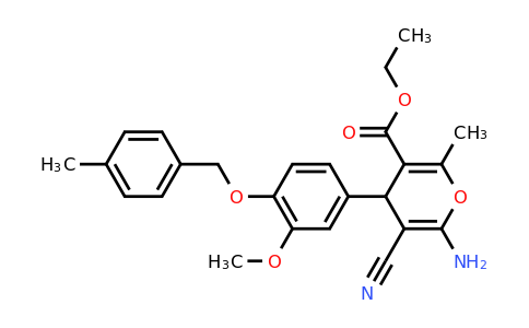 337505-94-9 | Ethyl 6-amino-5-cyano-4-(3-methoxy-4-((4-methylbenzyl)oxy)phenyl)-2-methyl-4H-pyran-3-carboxylate