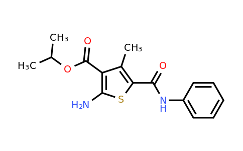 350996-99-5 | Isopropyl 2-amino-4-methyl-5-(phenylcarbamoyl)thiophene-3-carboxylate