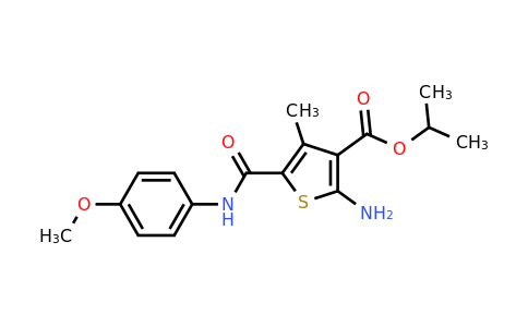 350997-01-2 | Isopropyl 2-amino-5-((4-methoxyphenyl)carbamoyl)-4-methylthiophene-3-carboxylate