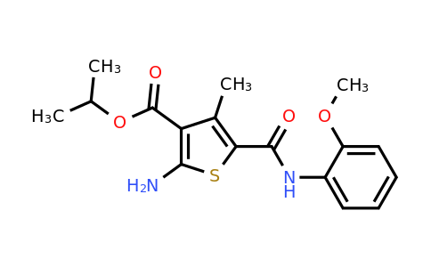 350997-03-4 | Isopropyl 2-amino-5-((2-methoxyphenyl)carbamoyl)-4-methylthiophene-3-carboxylate