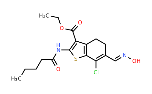 352554-16-6 | Ethyl (E)-7-chloro-6-((hydroxyimino)methyl)-2-pentanamido-4,5-dihydrobenzo[b]thiophene-3-carboxylate