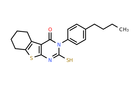 379255-86-4 | 3-(4-butylphenyl)-2-mercapto-5,6,7,8-tetrahydrobenzo[4,5]thieno[2,3-d]pyrimidin-4(3H)-one