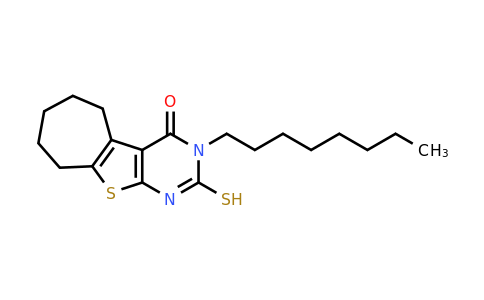 380437-06-9 | 2-mercapto-3-octyl-6,7,8,9-tetrahydro-3H-cyclohepta[4,5]thieno[2,3-d]pyrimidin-4(5H)-one