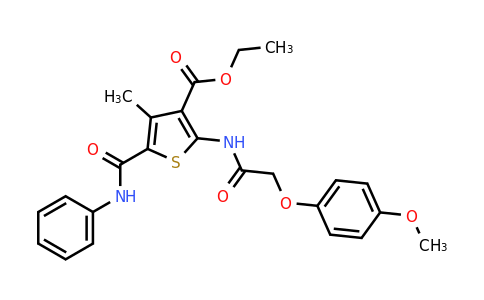 425630-85-9 | Ethyl 2-(2-(4-methoxyphenoxy)acetamido)-4-methyl-5-(phenylcarbamoyl)thiophene-3-carboxylate