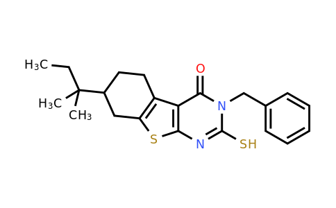 438030-39-8 | 3-Benzyl-2-mercapto-7-(tert-pentyl)-5,6,7,8-tetrahydrobenzo[4,5]thieno[2,3-d]pyrimidin-4(3h)-one