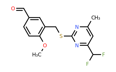 438218-64-5 | 3-({[4-(difluoromethyl)-6-methylpyrimidin-2-yl]sulfanyl}methyl)-4-methoxybenzaldehyde