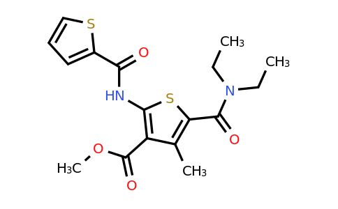 438619-11-5 | Methyl 5-(diethylcarbamoyl)-4-methyl-2-(thiophene-2-carboxamido)thiophene-3-carboxylate