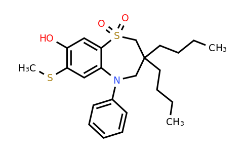 439088-16-1 | 3,3-Dibutyl-8-hydroxy-7-(methylthio)-5-phenyl-2,3,4,5-tetrahydrobenzo[b][1,4]thiazepine 1,1-dioxide