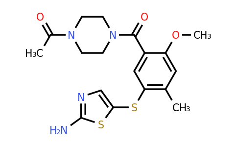 439578-98-0 | 1-(4-(5-(2-Aminothiazol-5-ylthio)-2-methoxy-4-methylbenzoyl)piperazin-1-yl)ethanone