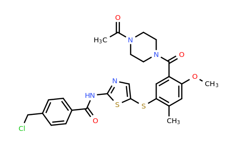 439578-99-1 | N-(5-(5-(4-acetylpiperazine-1-carbonyl)-4-methoxy-2-methylphenylthio)thiazol-2-yl)-4-(chloromethyl)benzamide
