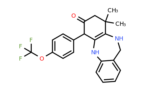 444151-02-4 | 9,9-Dimethyl-6-(4-(trifluoromethoxy)phenyl)-5,6,8,9,10,11-hexahydro-7H-dibenzo[b,e][1,4]diazepin-7-one