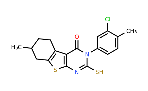 519150-61-9 | 3-(3-Chloro-4-methylphenyl)-2-mercapto-7-methyl-5,6,7,8-tetrahydrobenzo[4,5]thieno[2,3-d]pyrimidin-4(3h)-one