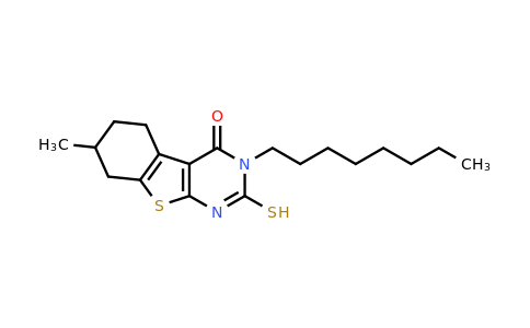 519151-95-2 | 2-Mercapto-7-methyl-3-octyl-5,6,7,8-tetrahydrobenzo[4,5]thieno[2,3-d]pyrimidin-4(3h)-one