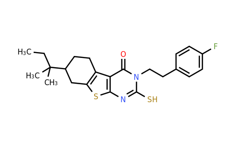 554438-86-7 | 7-(1,1-Dimethylpropyl)-3-[2-(4-fluorophenyl)ethyl]-2,3,5,6,7,8-hexahydro-2-thioxo[1]benzothieno[2,3-d]pyrimidin-4(1H)-one