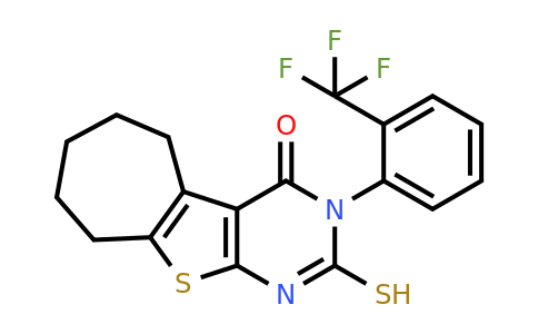 565195-77-9 | 2-Mercapto-3-(2-(trifluoromethyl)phenyl)-3,5,6,7,8,9-hexahydro-4h-cyclohepta[4,5]thieno[2,3-d]pyrimidin-4-one