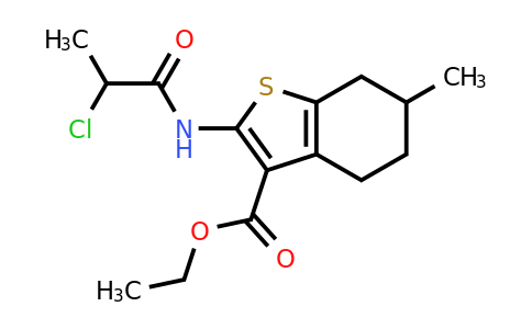568544-05-8 | Ethyl 2-(2-chloropropanamido)-6-methyl-4,5,6,7-tetrahydro-1-benzothiophene-3-carboxylate