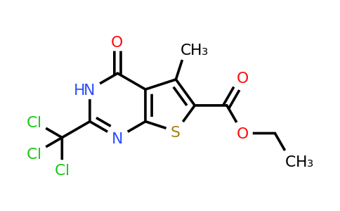 568550-85-6 | Ethyl 5-methyl-4-oxo-2-(trichloromethyl)-3,4-dihydrothieno[2,3-d]pyrimidine-6-carboxylate