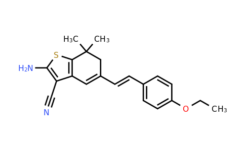 568555-60-2 | 2-Amino-5-[2-(4-ethoxyphenyl)ethenyl]-7,7-dimethyl-6,7-dihydro-1-benzothiophene-3-carbonitrile