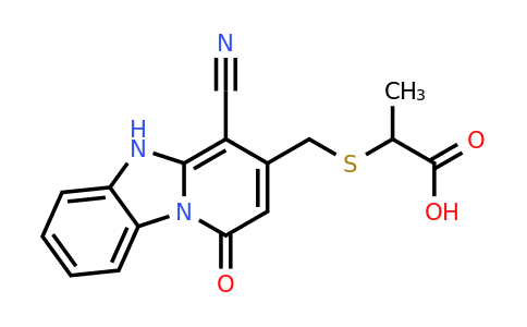 568567-39-5 | 2-[[(4-Cyano-1,5-dihydro-1-oxopyrido[1,2-a]benzimidazol-3-yl)methyl]thio]propanoic acid