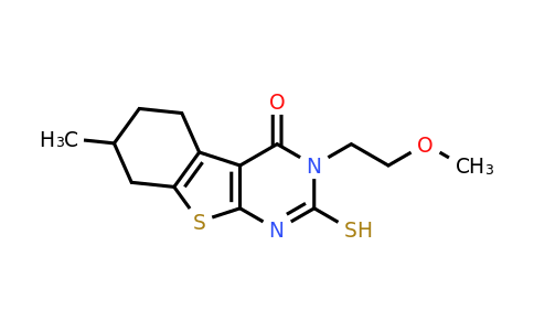 571149-46-7 | 2-Mercapto-3-(2-methoxyethyl)-7-methyl-5,6,7,8-tetrahydrobenzo[4,5]thieno[2,3-d]pyrimidin-4(3h)-one