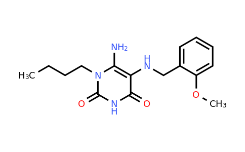 571149-78-5 | 6-Amino-1-butyl-5-{[(2-methoxyphenyl)methyl]amino}-1,2,3,4-tetrahydropyrimidine-2,4-dione