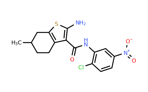 587851-04-5 | 2-Amino-N-(2-chloro-5-nitrophenyl)-6-methyl-4,5,6,7-tetrahydrobenzo[b]thiophene-3-carboxamide