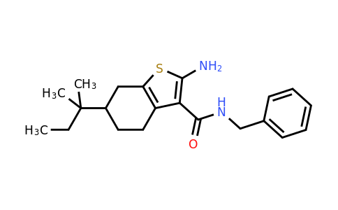667436-10-4 | 2-Amino-N-benzyl-6-(tert-pentyl)-4,5,6,7-tetrahydrobenzo[b]thiophene-3-carboxamide
