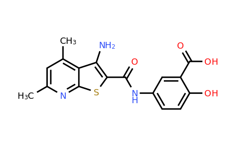 5-{3-amino-4,6-dimethylthieno[2,3-b]pyridine-2-amido}-2-hydroxybenzoic acid