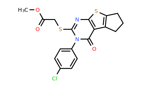676581-53-6 | Methyl 2-{[11-(4-chlorophenyl)-12-oxo-7-thia-9,11-diazatricyclo[6.4.0.0,2,6]dodeca-1(8),2(6),9-trien-10-yl]sulfanyl}acetate