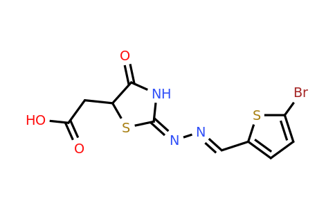 700350-91-0 | 2-(2-{2-[(5-bromothiophen-2-yl)methylidene]hydrazin-1-ylidene}-4-oxo-1,3-thiazolidin-5-yl)acetic acid