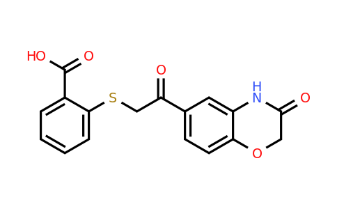 721406-63-9 | 2-((2-Oxo-2-(3-oxo-3,4-dihydro-2h-benzo[b][1,4]oxazin-6-yl)ethyl)thio)benzoic acid