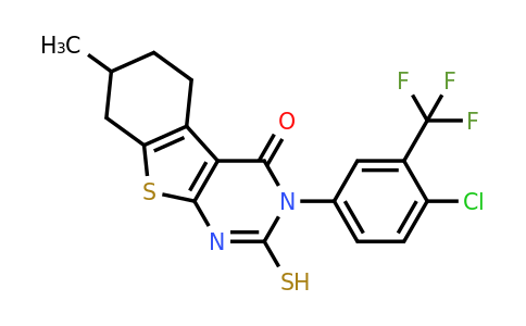 723333-49-1 | 3-(4-Chloro-3-(trifluoromethyl)phenyl)-2-mercapto-7-methyl-5,6,7,8-tetrahydrobenzo[4,5]thieno[2,3-d]pyrimidin-4(3h)-one